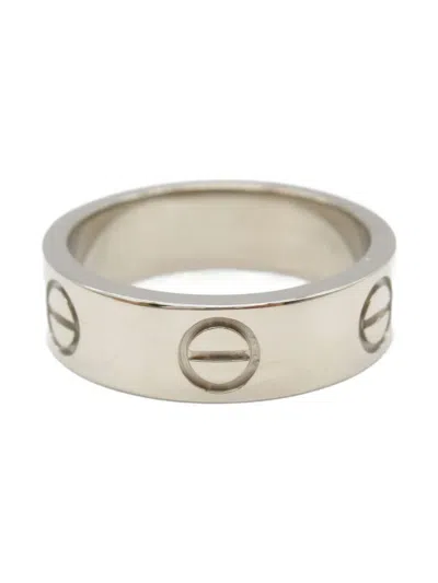 Pre-owned Cartier 18k White Gold Love Ring In Silver