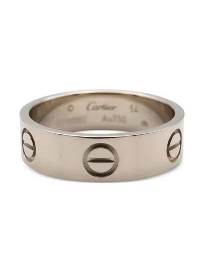 Pre-owned Cartier 18k White Gold Love Ring In Silver