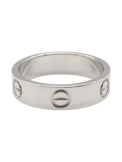 Pre-owned Cartier 18k White Gold Love Ring In Silver