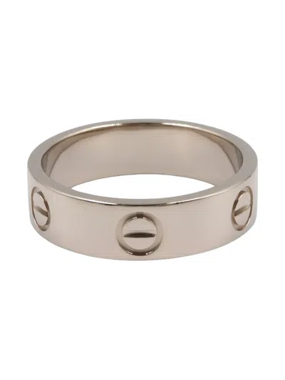 Pre-owned Cartier 18k White Gold Love Ring In Silver