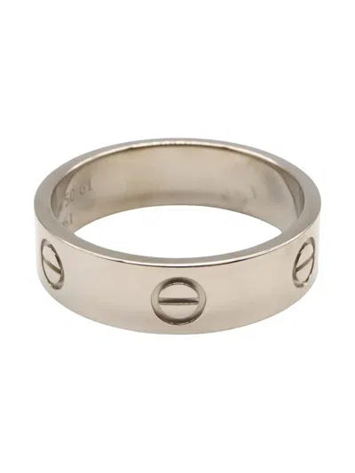 Pre-owned Cartier 18k White Gold Love Ring In Silver