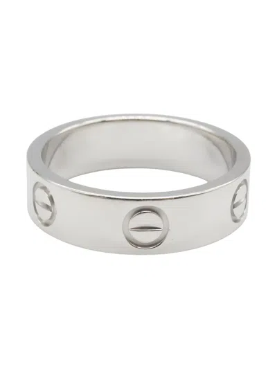 Pre-owned Cartier 18k White Gold Love Ring In Silver