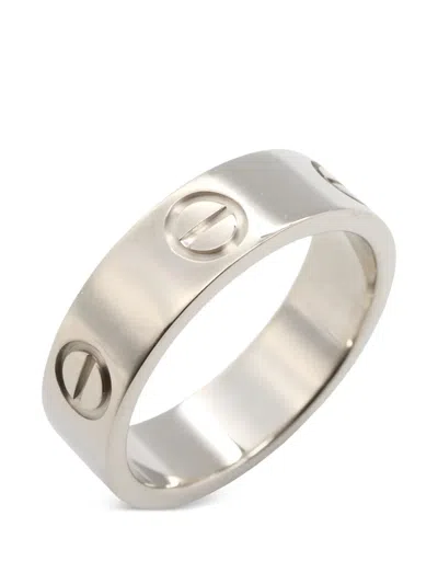 Pre-owned Cartier 18k White Gold Love Ring In Silver