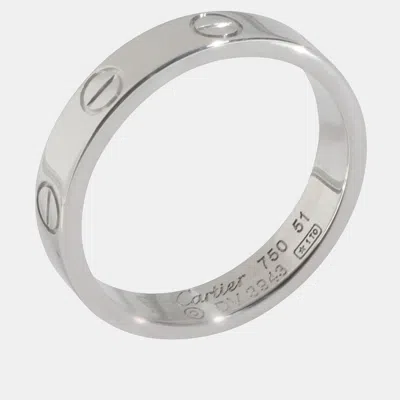 Pre-owned Cartier 18k White Gold Love Wedding Band Eu 51