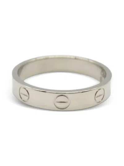 Pre-owned Cartier 18k White Gold Screw Ring In Silver