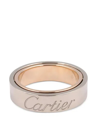 Pre-owned Cartier 18k White Gold Secret Love Ring In Silver