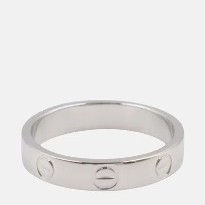 Pre-owned Cartier 18k White Gold Small Love Ring Eu 51