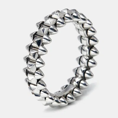 Pre-owned Cartier 18k White Gold Small Model Ring Size 56