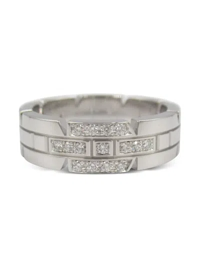 Pre-owned Cartier 18k White Gold Tank Francaise Ring