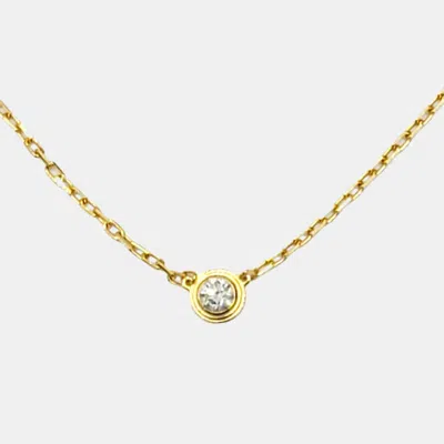 Pre-owned Cartier 18k Yellow Gold And Diamond D'amour Pendant Necklace