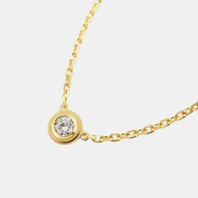 Pre-owned Cartier 18k Yellow Gold And Diamond Diamants Légers Pendant Necklace