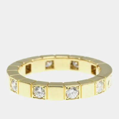 Pre-owned Cartier 18k Yellow Gold And Diamond Lanieres Band Ring Eu 49