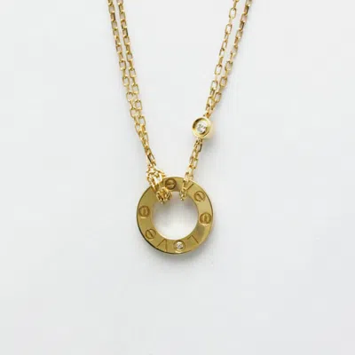 Pre-owned Cartier 18k Yellow Gold And Diamond Love Pendant Necklace