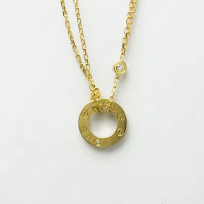 Pre-owned Cartier 18k Yellow Gold And Diamond Love Pendant Necklace