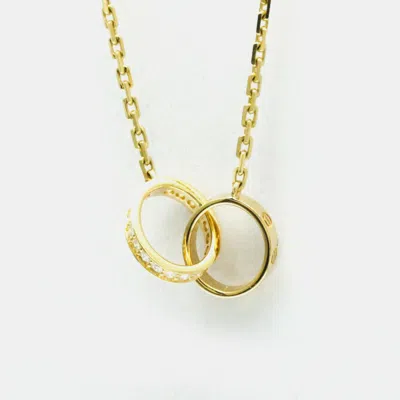 Pre-owned Cartier 18k Yellow Gold And Diamond Love Pendant Necklace