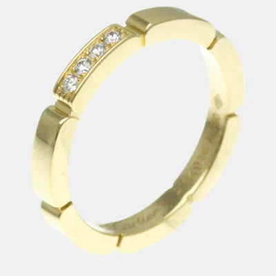 Pre-owned Cartier 18k Yellow Gold And Diamond Maillon Panthere Band Ring Eu 51