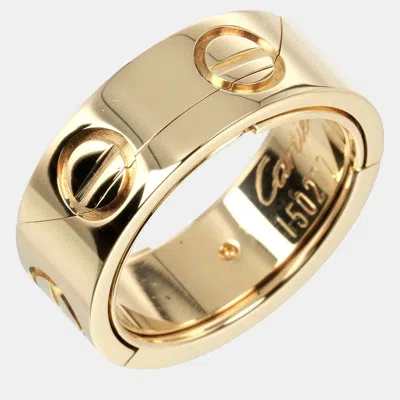 Pre-owned Cartier 18k Yellow Gold Astro Love Band Ring Eu 49