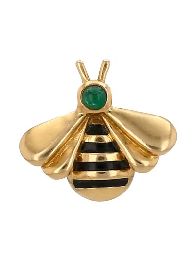 Pre-owned Cartier 18k Yellow Gold Bee Emerald Brooch