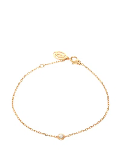 Pre-owned Cartier 18k Yellow Gold D'amour Diamond Bracelet In Pink