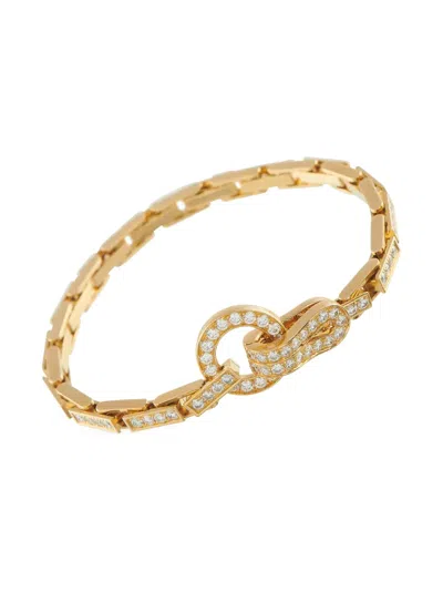Pre-owned Cartier 18k Yellow Gold Diamond Agrafe Bracelet