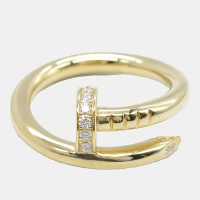 Pre-owned Cartier 18k Yellow Gold Diamond Juste Un Clou Ring Eu 50