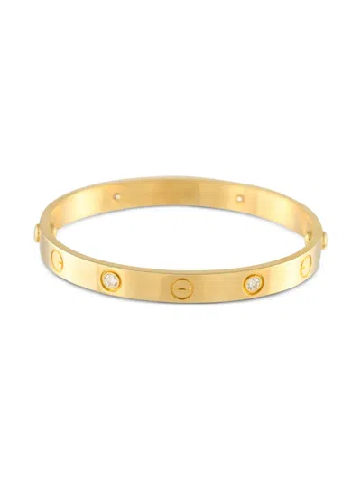 Pre-owned Cartier 18k Yellow Gold Diamond Screw Bracelet