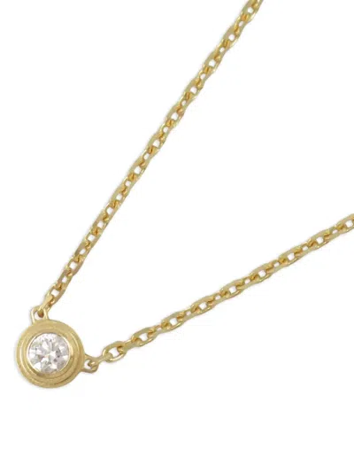 Pre-owned Cartier 18k Yellow Gold Diamond Solitaire Necklace
