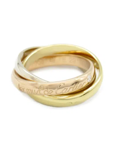 Pre-owned Cartier 18k Yellow Gold Diamond Trinity Ring