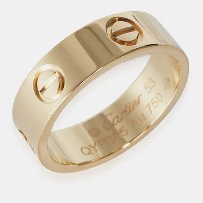Pre-owned Cartier 18k Yellow Gold Love Band Eu 53