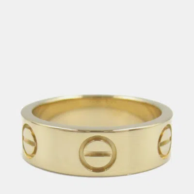 Pre-owned Cartier 18k Yellow Gold Love Band Ring Eu 49