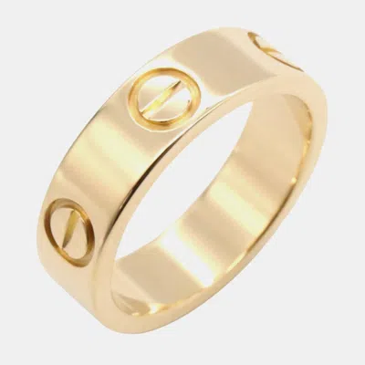 Pre-owned Cartier 18k Yellow Gold Love Band Ring Eu 49