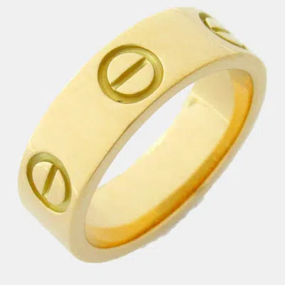 Pre-owned Cartier 18k Yellow Gold Love Band Ring Eu 49