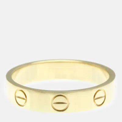 Pre-owned Cartier 18k Yellow Gold Love Band Ring Eu 50