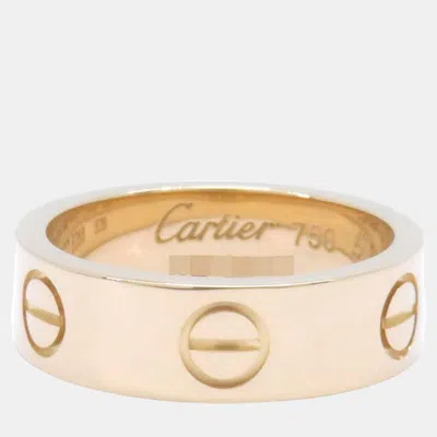 Pre-owned Cartier 18k Yellow Gold Love Band Ring Eu 50