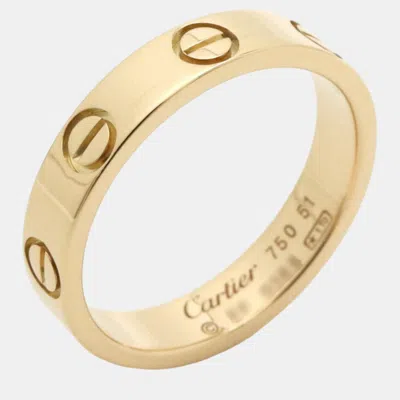 Pre-owned Cartier 18k Yellow Gold Love Band Ring Eu 51