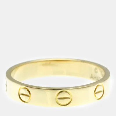 Pre-owned Cartier 18k Yellow Gold Love Band Ring Eu 52