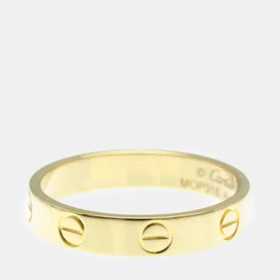 Pre-owned Cartier 18k Yellow Gold Love Band Ring Eu 54
