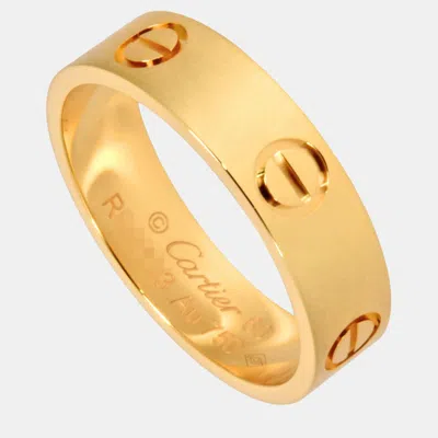 Pre-owned Cartier 18k Yellow Gold Love Band Ring Eu 60