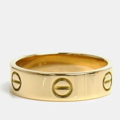 Pre-owned Cartier 18k Yellow Gold Love Band Ring Eu 61