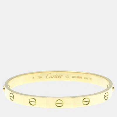Pre-owned Cartier 18k Yellow Gold Love Bangle Bracelet