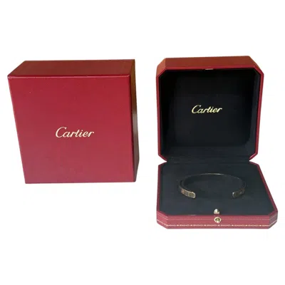 Pre-owned Cartier 18k Yellow Gold Love Bracelet Open Cuff Size 19 By