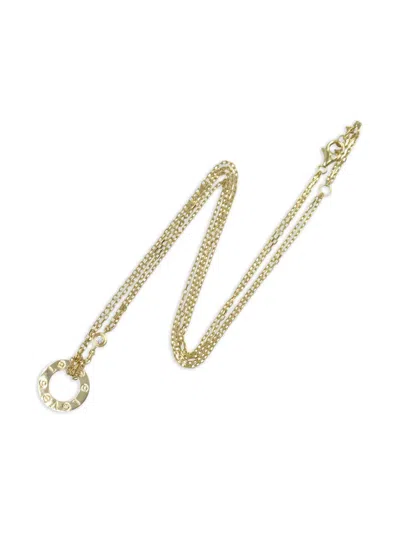Pre-owned Cartier 18k Yellow Gold Love Circle Diamond Necklace