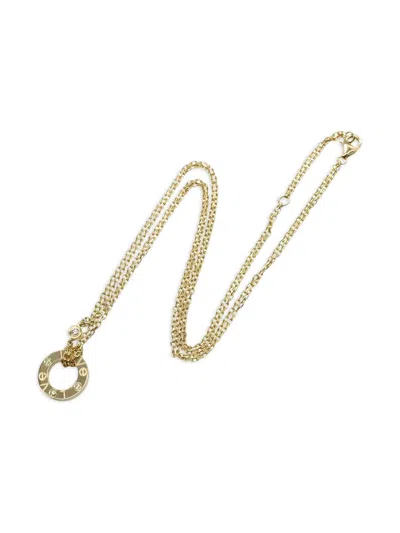 Pre-owned Cartier 18k Yellow Gold Love Circle Diamond Necklace