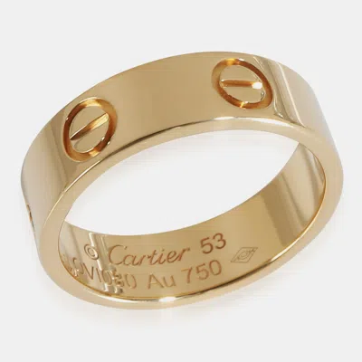 Pre-owned Cartier 18k Yellow Gold Love Ring Eu 53