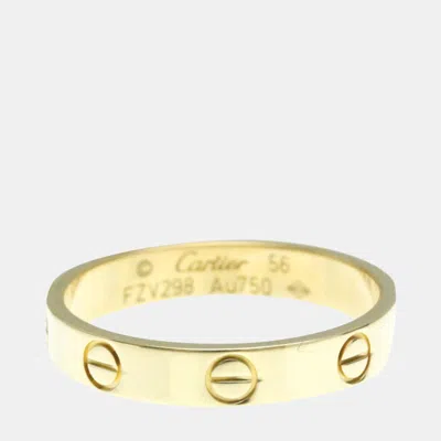 Pre-owned Cartier 18k Yellow Gold Love Ring Eu 56