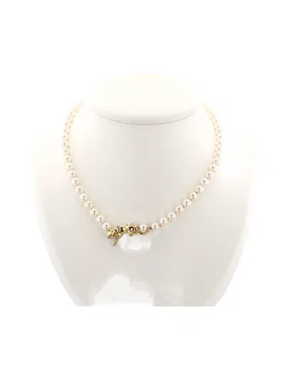Pre-owned Cartier 18k Yellow Gold Pearl Panther Necklace