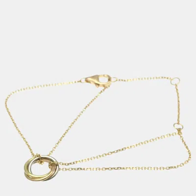 Pre-owned Cartier 18k Yellow Gold Rose Gold White Gold Baby Trinity Bracelet