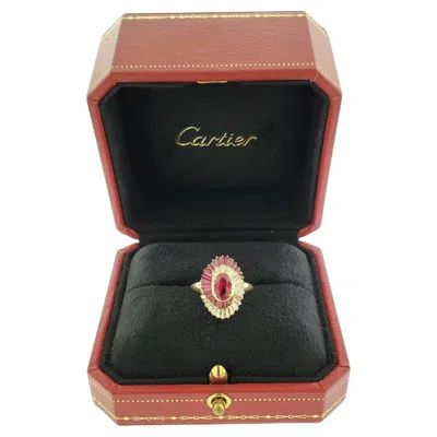 Pre-owned Cartier 18k Yellow Gold Ruby And Diamond Ring
