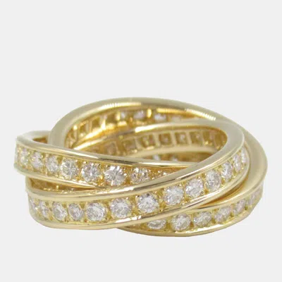 Pre-owned Cartier 18k Yellow Gold Vintage Diamond Trinity Ring Eu 45