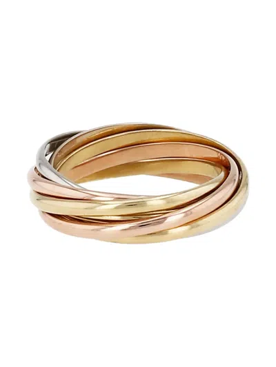 Pre-owned Cartier 18k Yellow Rose And White Gold Trinity Ring